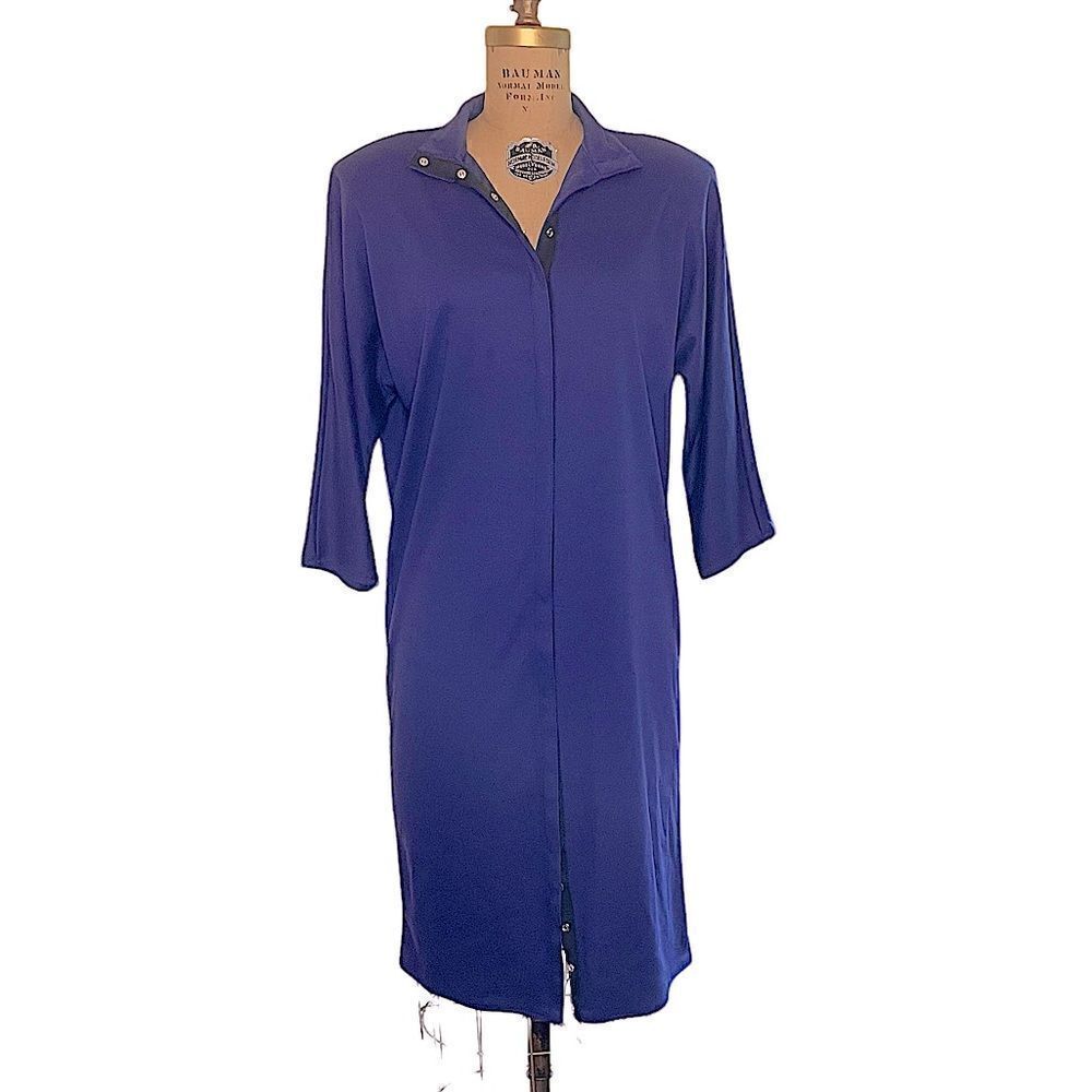 Blue jersey shirt dress - Vintage All that Jazz.